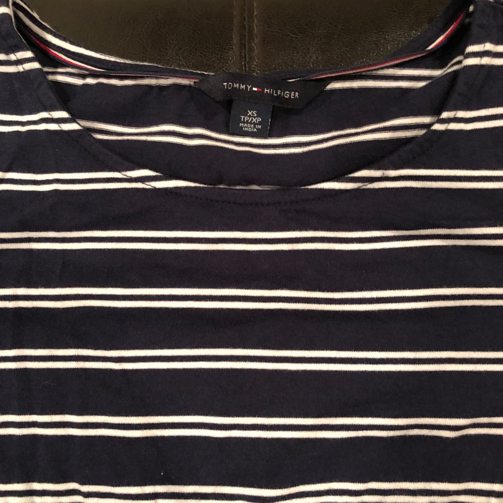 Striped navy dress